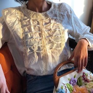 Vintage Edwardian Lace & Satin with pearl details